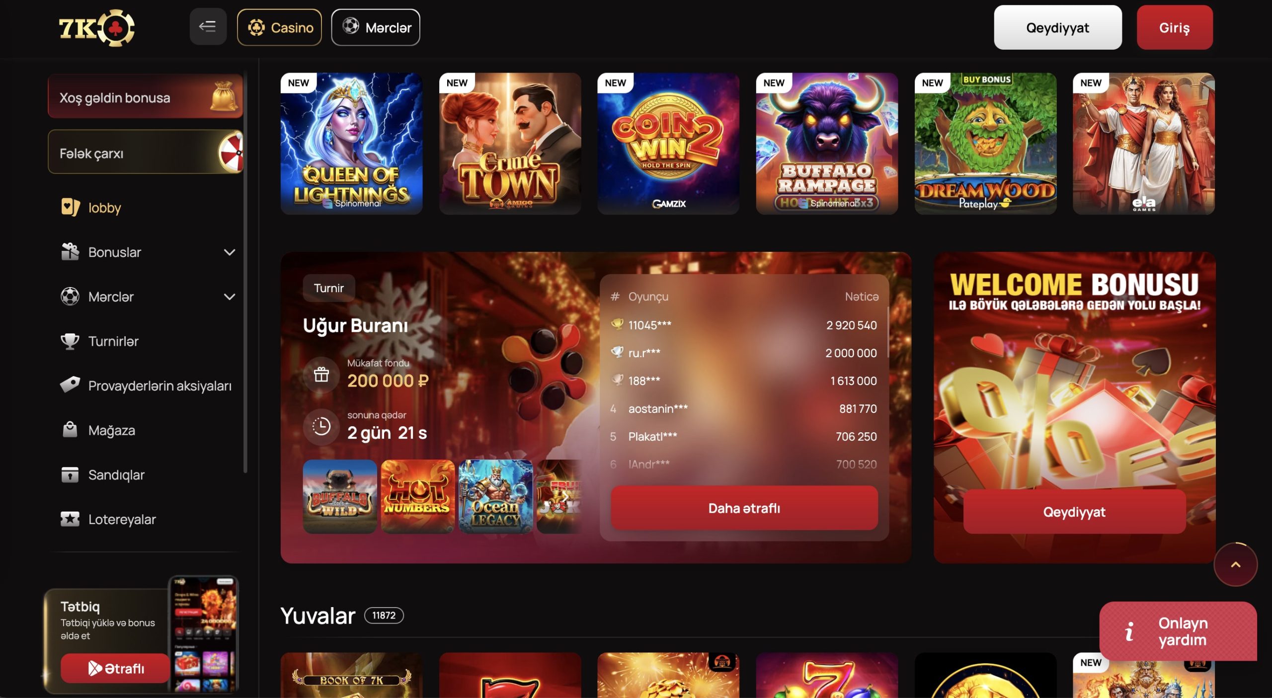 Kazino 7K (7K Casino) – oyun avtomatlarının