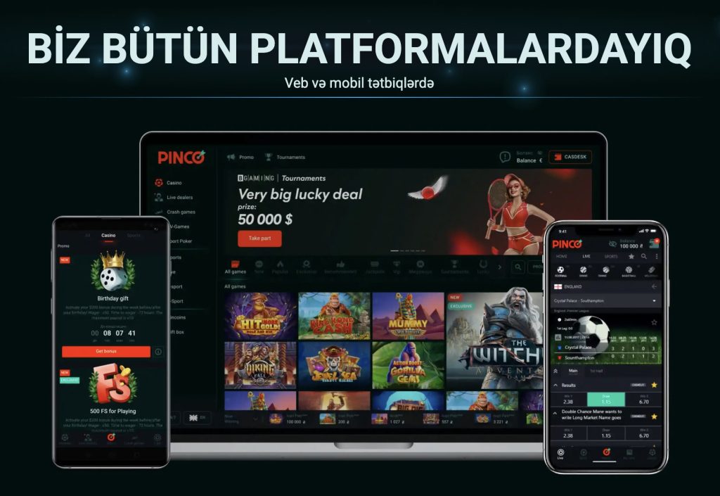 Pinco kazinonun mobil versiyası